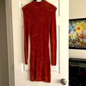 Fall Bodycon mini dress burnt orange.